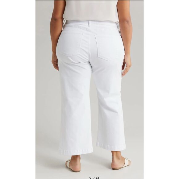 Kut from the Kloth NWT size 22W high rise Meg fab ab wide leg white jeans - Picture 3 of 6